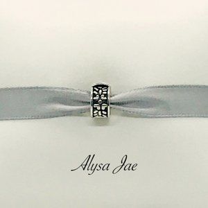 Antique Clip European Bead, Antiqued, Sterling